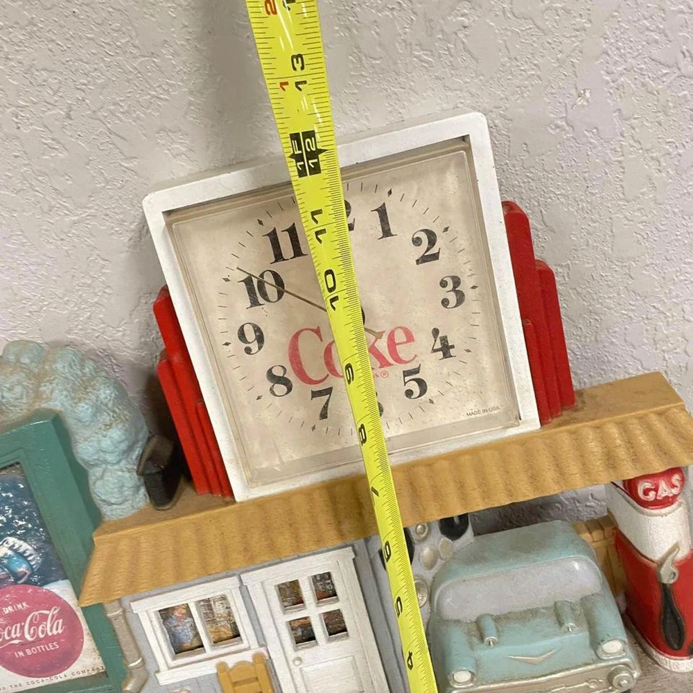 VTG 1990 COCA COLA CLOCK Route 66 Gas Station COKE Wall Hanging Burwood 3130